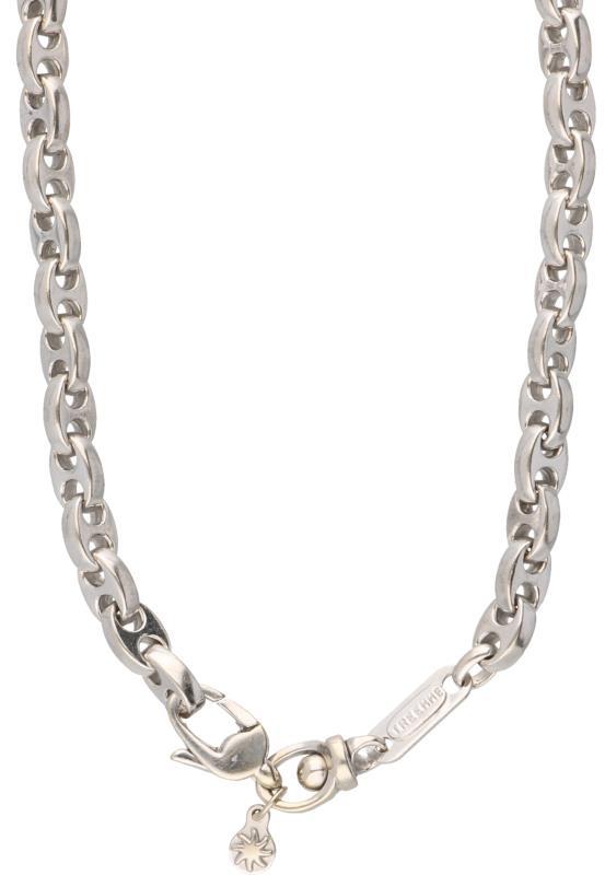 Treemme collier met kruisvormige hanger witgoud - 18 kt.