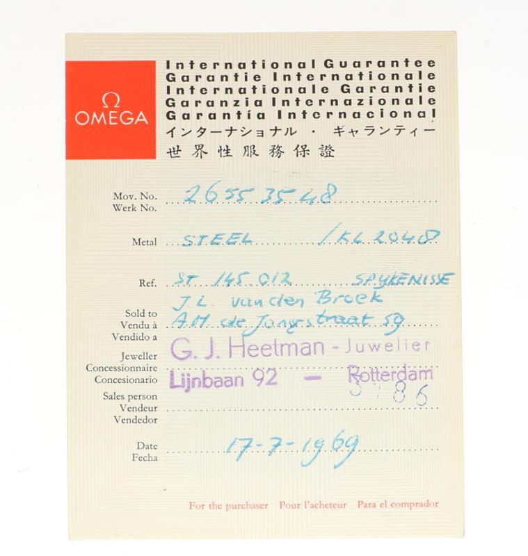 Omega Speedmaster Pre Moon 154.012 - Herenhorloge - Handopwindbaar - Ca. 1968.