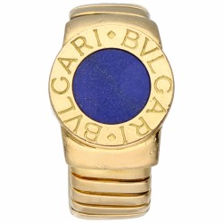 Geelgouden Bvlgari Tubogas ring bezet met lapis lazuli - 18 kt.