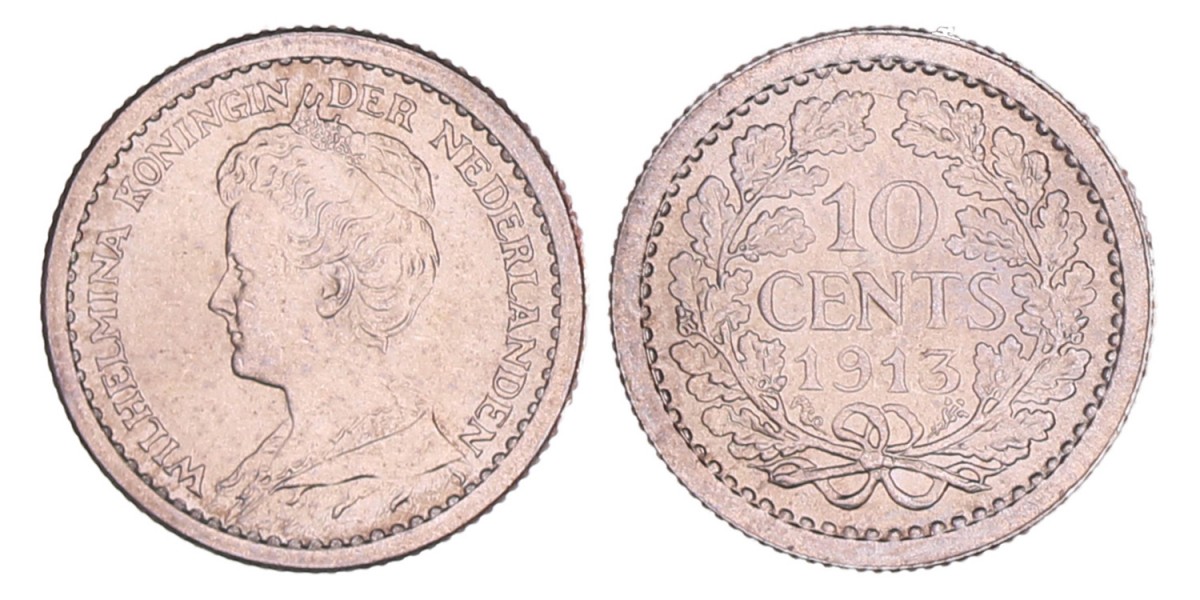 10 Cent Wilhelmina 1913. FDC.