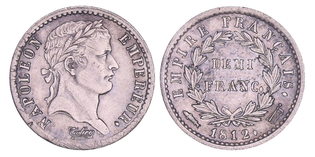 ½ Franc Napoleon 1812. Prachtig +.