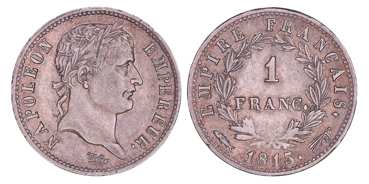 1 Franc Napoleon 1813. Prachtig.