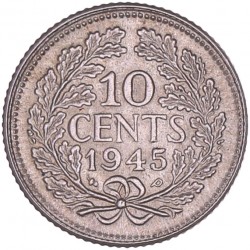 10 Cent Wilhelmina 1945 EP. FDC.