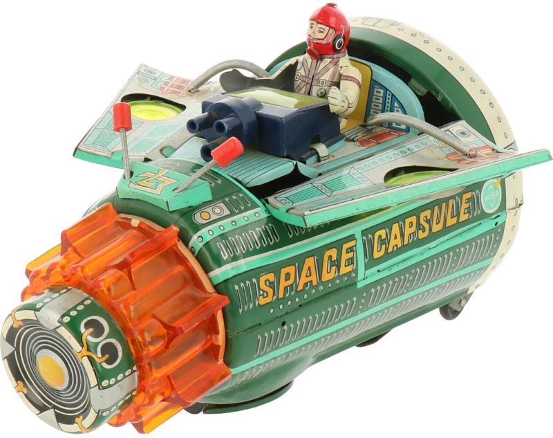 Een tin-toy; Nasa Space Capsule met ejector seat. Japan ca. 1950.