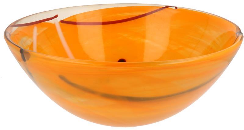 Een grote oranje kom. Costa Boda, Zweden, 20e eeuw.