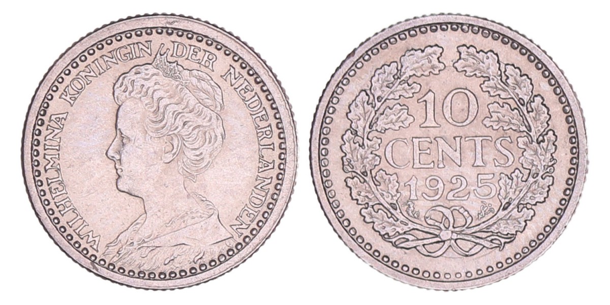 10 Cent Wilhelmina 1925. FDC.