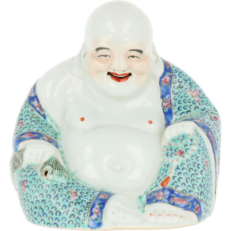 Een Chinees Famille rose model van Boeddha. Gemerkt, China 20e eeuw.
