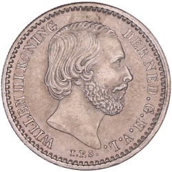 10 Cent Willem III 1885. Prachtig +.