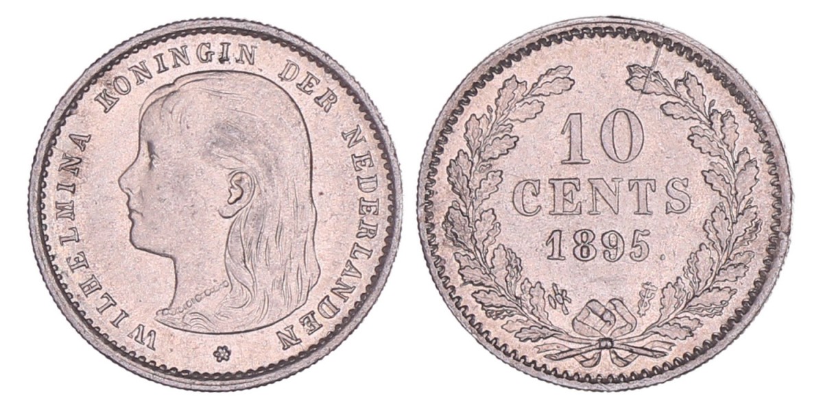 10 Cent Wilhelmina 1895. FDC -.