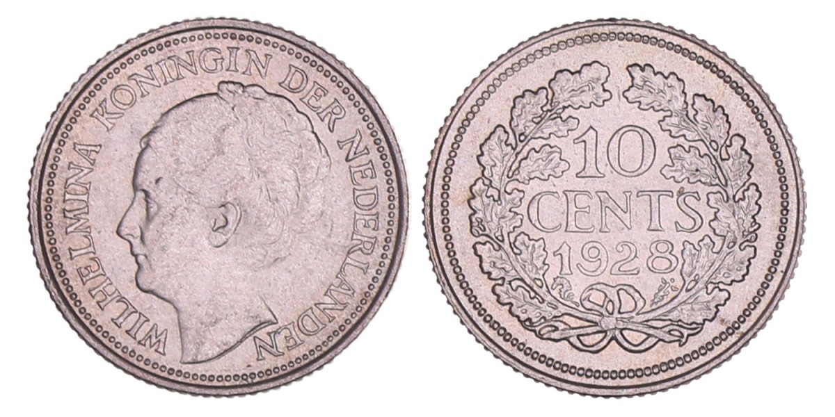 10 cent Wilhelmina 1928. FDC.