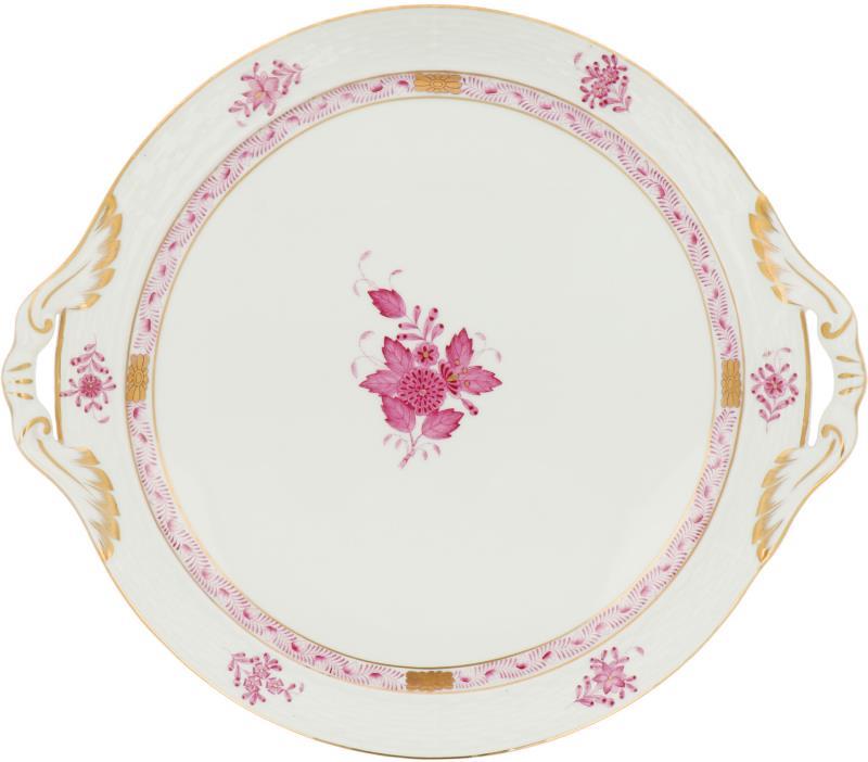 Een porseleinen dienblad Apponyi Purple, gemerkt Herend. Hongarije, eind 20e eeuw.