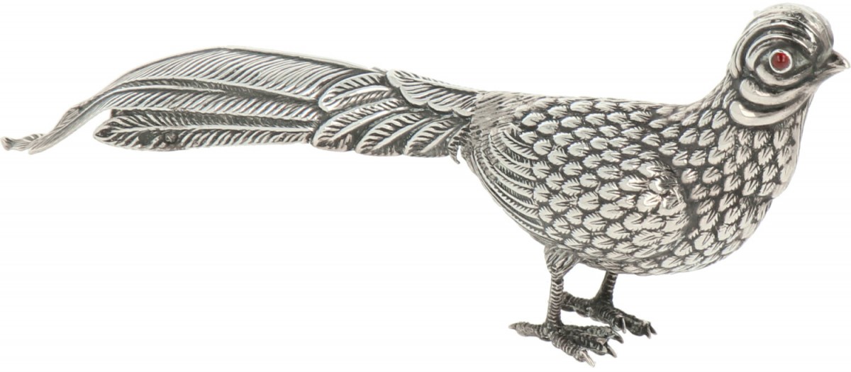 Miniatuur Fazant zilver.
