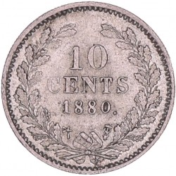 10 Cent Willem III 1880. Prachtig +.