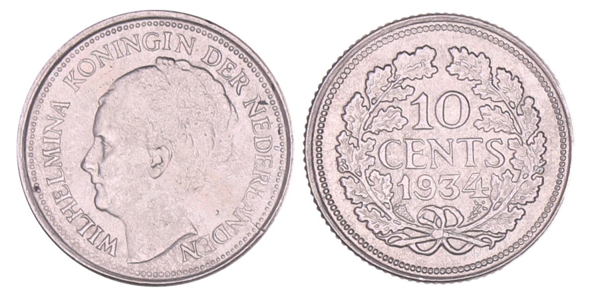 10 Cent Wilhelmina 1934. Prachtig / FDC.