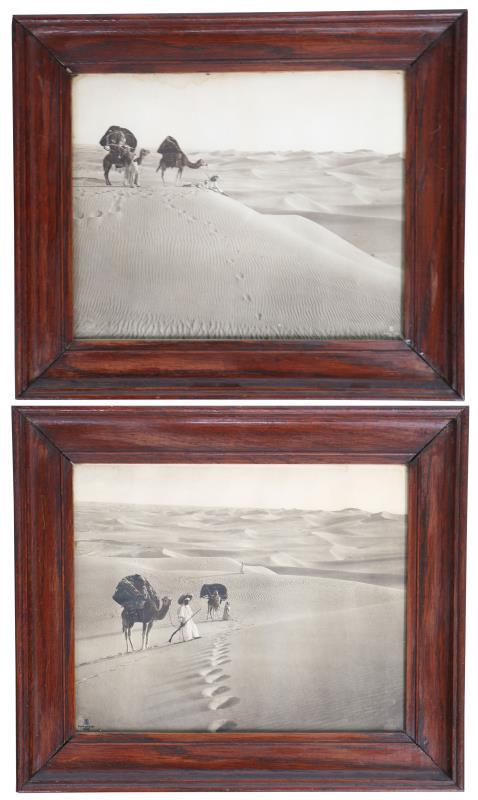Een paar héliogravures. Lehnert et Landrock, Cairo. Bedoeïenen in de woestijn. Ca. 1928/30