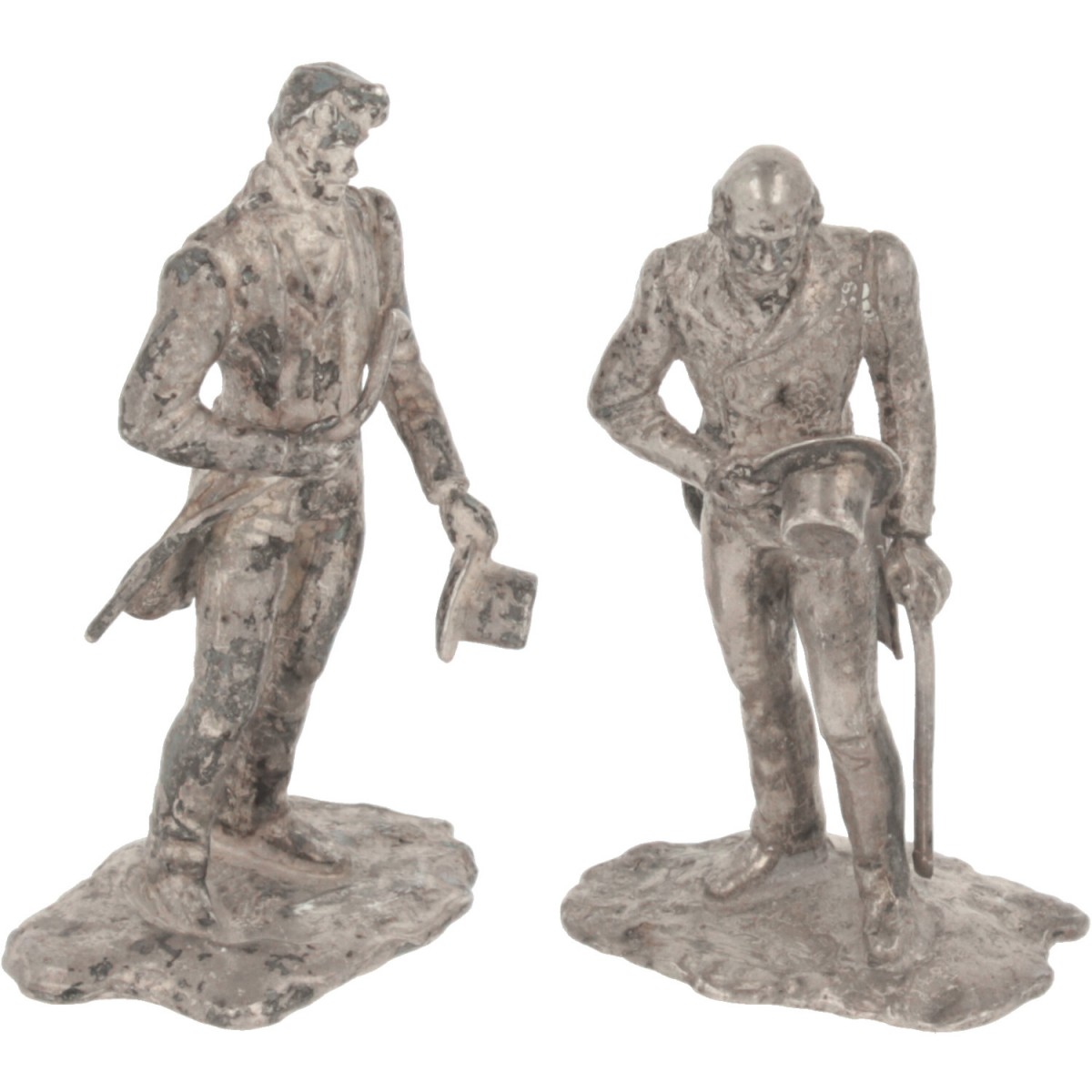 (2) Delig lot miniaturen zilver.