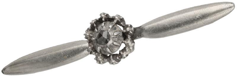 Vintage broche zilver, diamant - 835/1000.