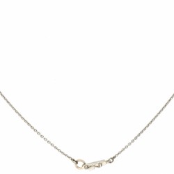 Witgoud antiek collier met hanger gezet met 1 roos geslepen diamant - 14 kt.