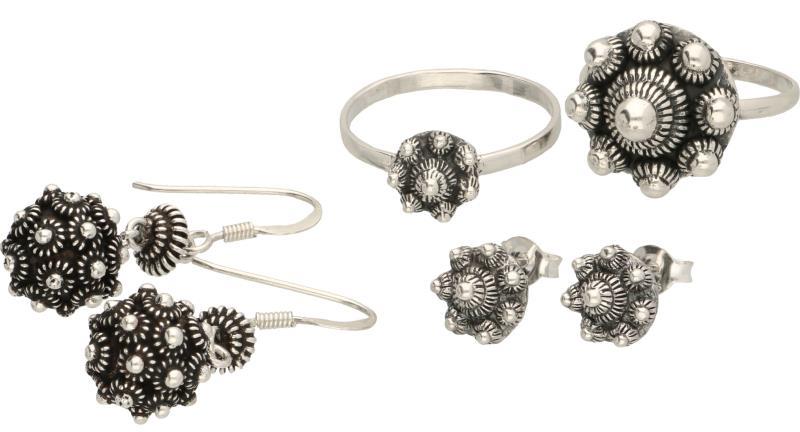 Lot vintage ringen/oorbellen zilver - 925/1000.