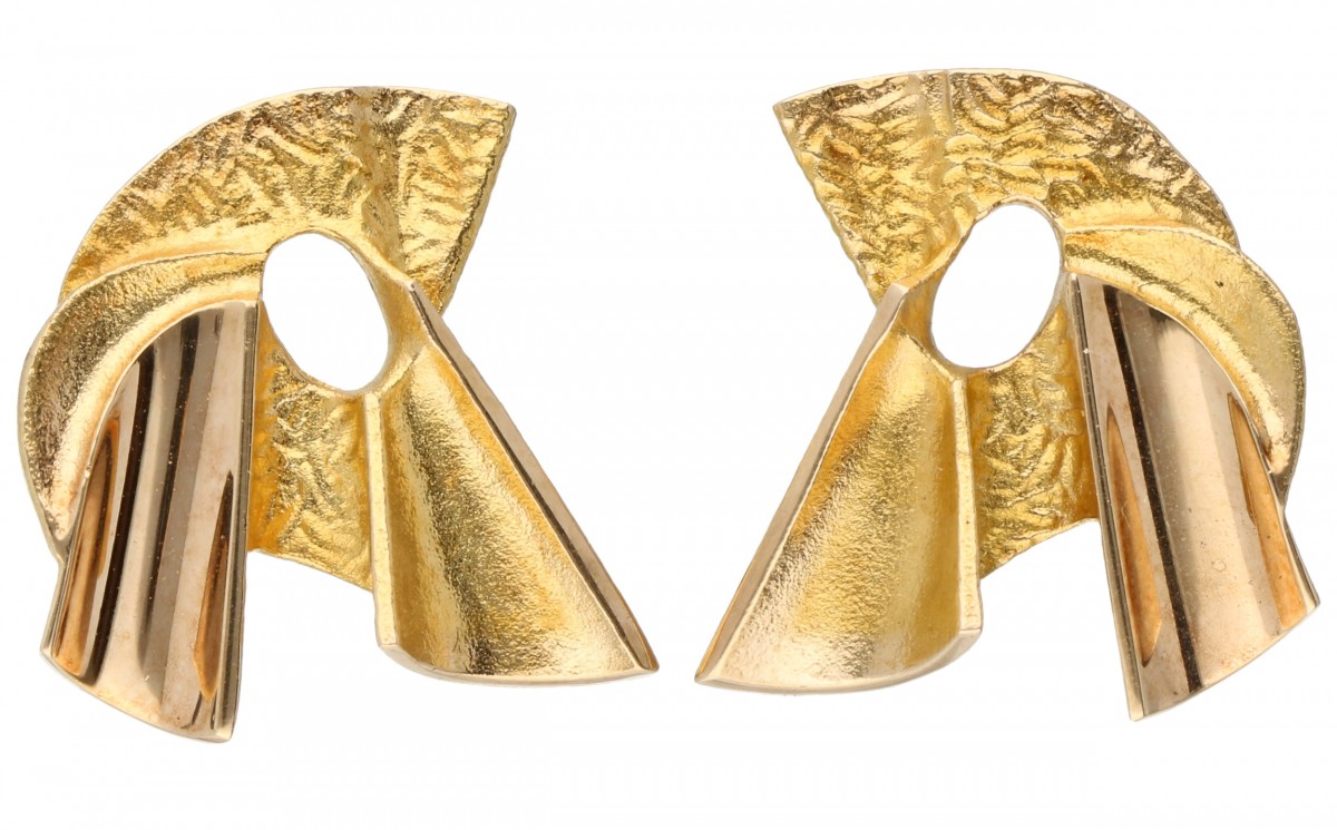 Geelgouden Lapponia design oorbellen - 14 kt.