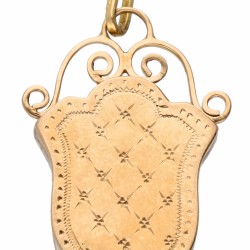 Rosegouden antieke hanger, met zaadparel - 14 kt.