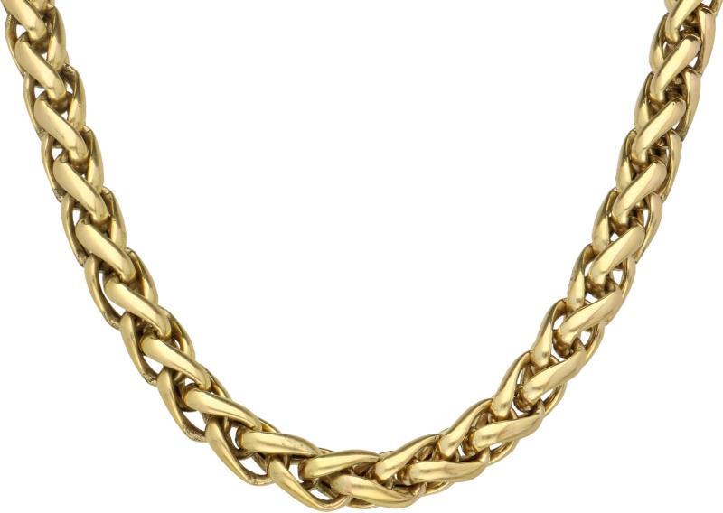 Vossenstaart schakel collier geelgoud - 14 kt.