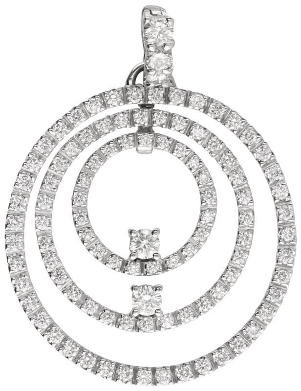 Hanger witgoud, ca. 0.94 ct. diamant - 18 kt.