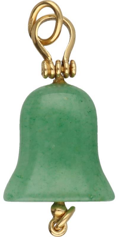 Hanger geelgoud, jade - 18 kt.