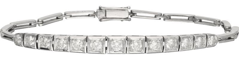 Art Deco armband witgoud, ca. 1.20 ct. diamant - 14 kt.