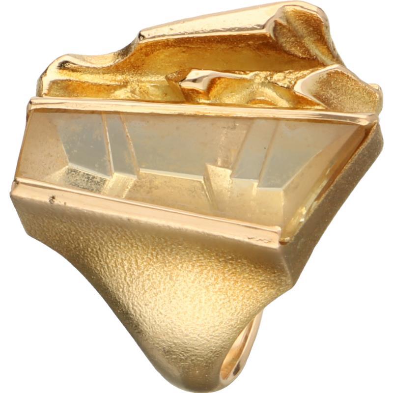 Lapponia 'Prisma' design ring geelgoud, citrien - 14 kt.
