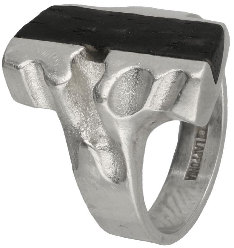 Lapponia design ring zilver, ebbenhout - 925/1000.