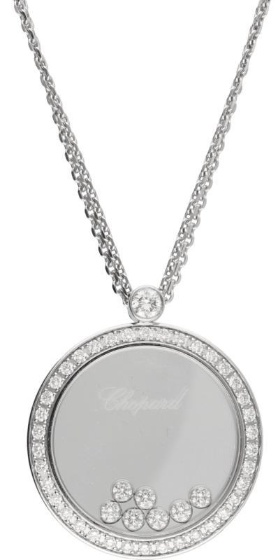 Chopard Happy Diamonds collier met hanger witgoud, ca. 0.76 ct. diamant - 18 kt.