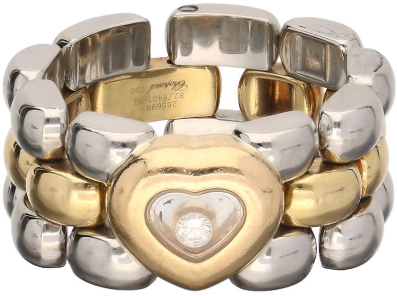 Chopard Happy Diamonds flexibele schakel ring geelgoud/staal, ca. 0.02 ct. diamant - 18 kt.