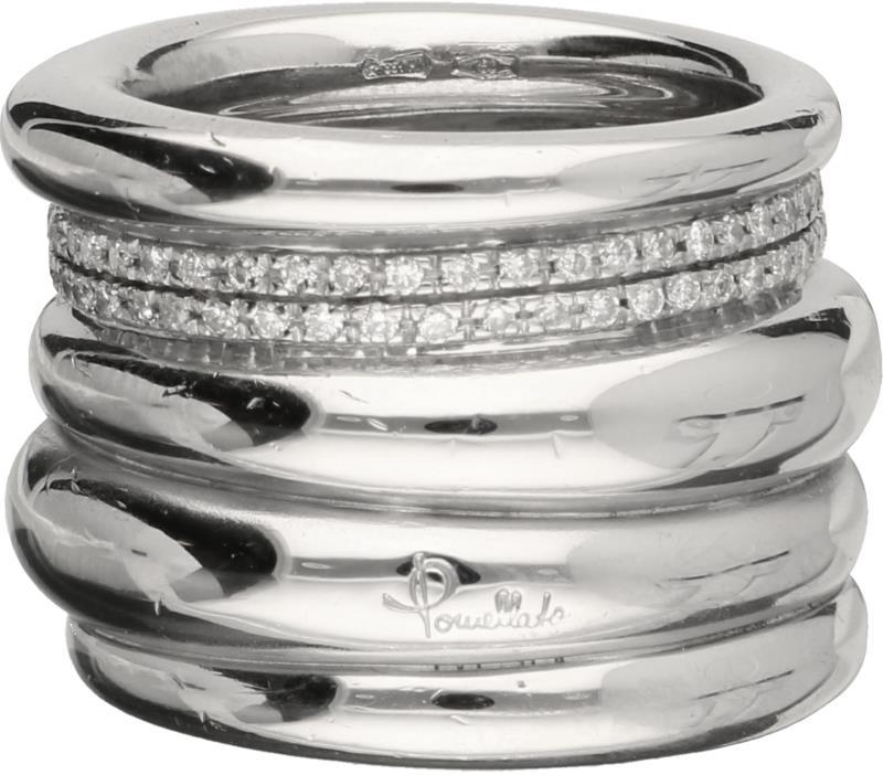 Pomellato Tubolare ring witgoud, ca. 0.45 ct. diamant - 18 kt.