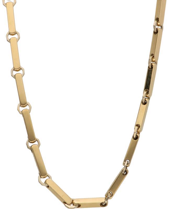 Baraka schakel collier bicolor goud, ca. 0.01 ct. diamant - 18 kt.