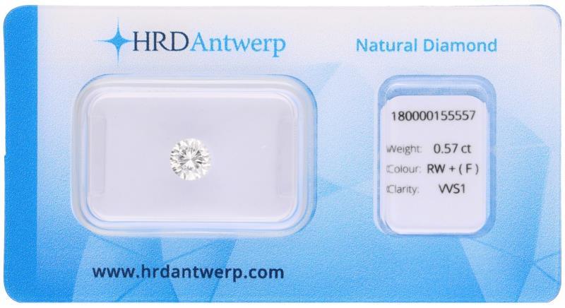 HRD Rond Briljant geslepen diamant 0.57 ct.