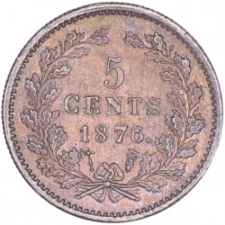 5 Cent Willem III 1876. FDC.