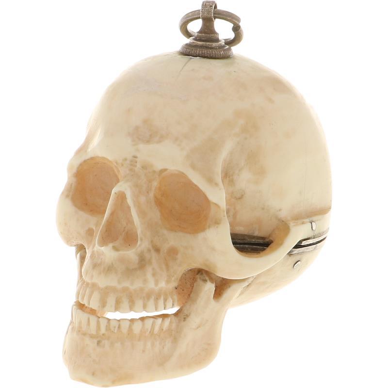 Zakhorloge in de vorm van schedel (ivoor) - Herenzakhorloge - Handopwindbaar - 1800.