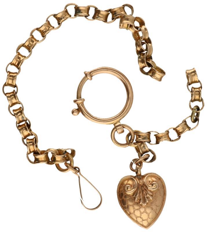 Zakhorloge ketting rosegoud - 14 kt.