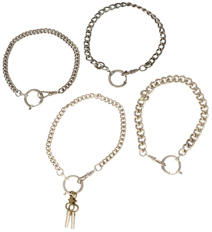 Lot zakhorloge kettingen zilver - 925/1000.