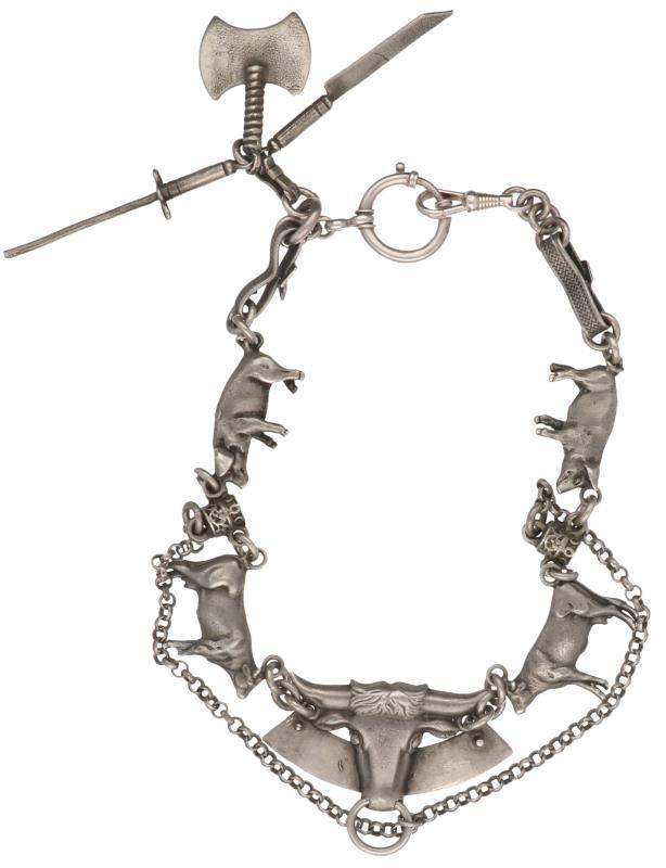 Zakhorloge ketting zilver - 800/1000.
