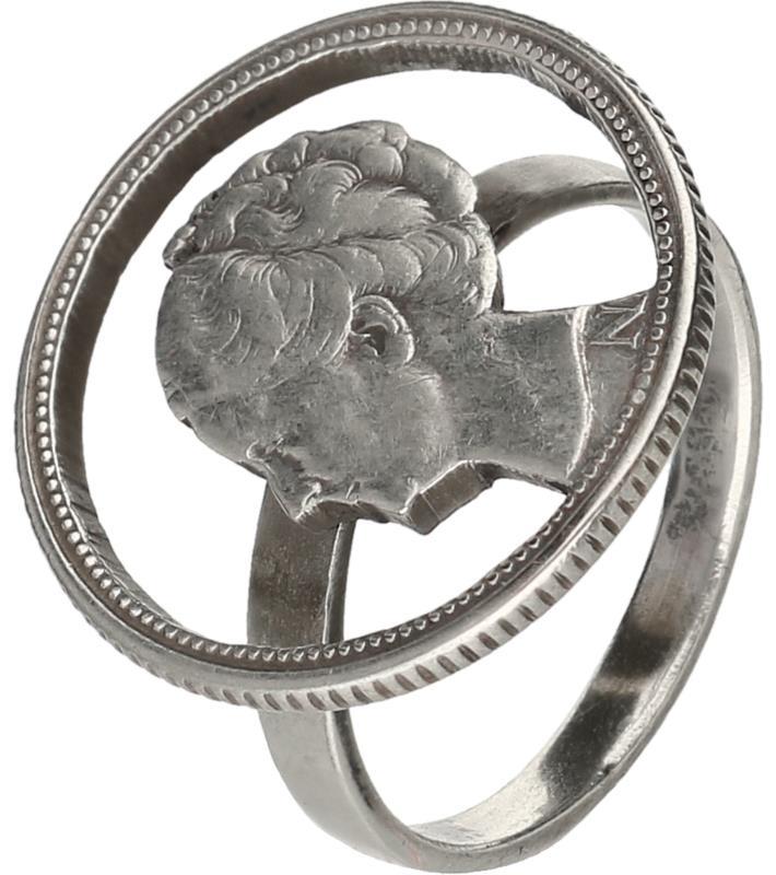 Munt ring zilver - BWG ca. 780/1000.