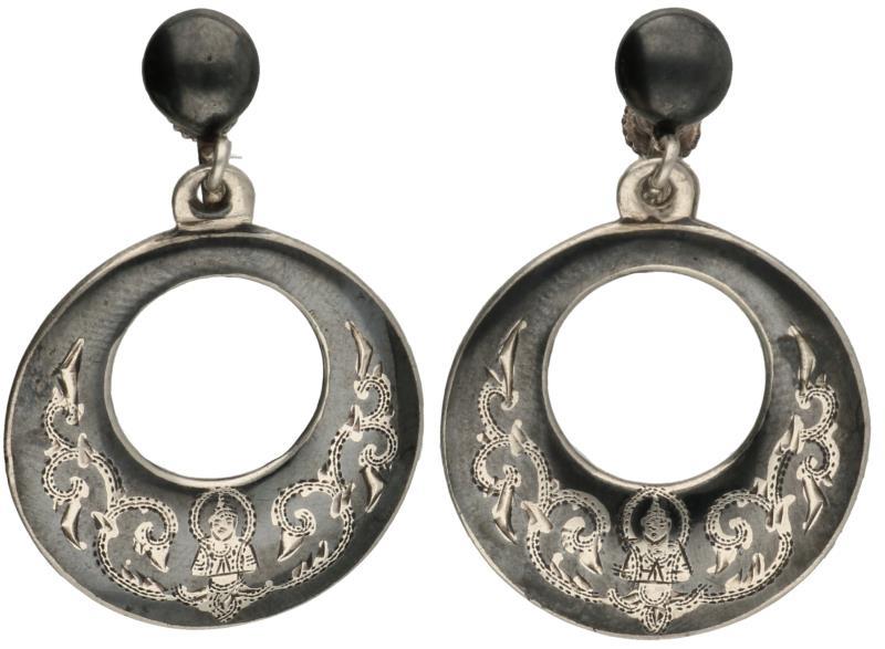 Vintage oorbellen zilver, Siam nielo - 925/1000.
