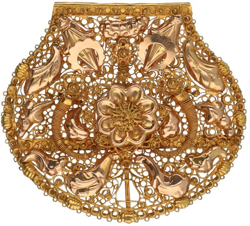 Antieke broche/hanger geelgoud - 14 kt.