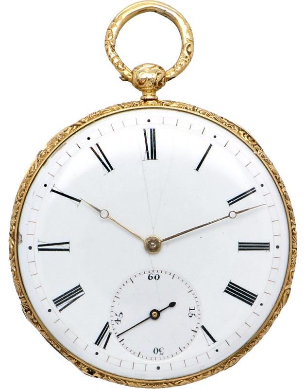 Zakhorloge cilindergang - Herenzakhorloge - Handopwindbaar - 1870.