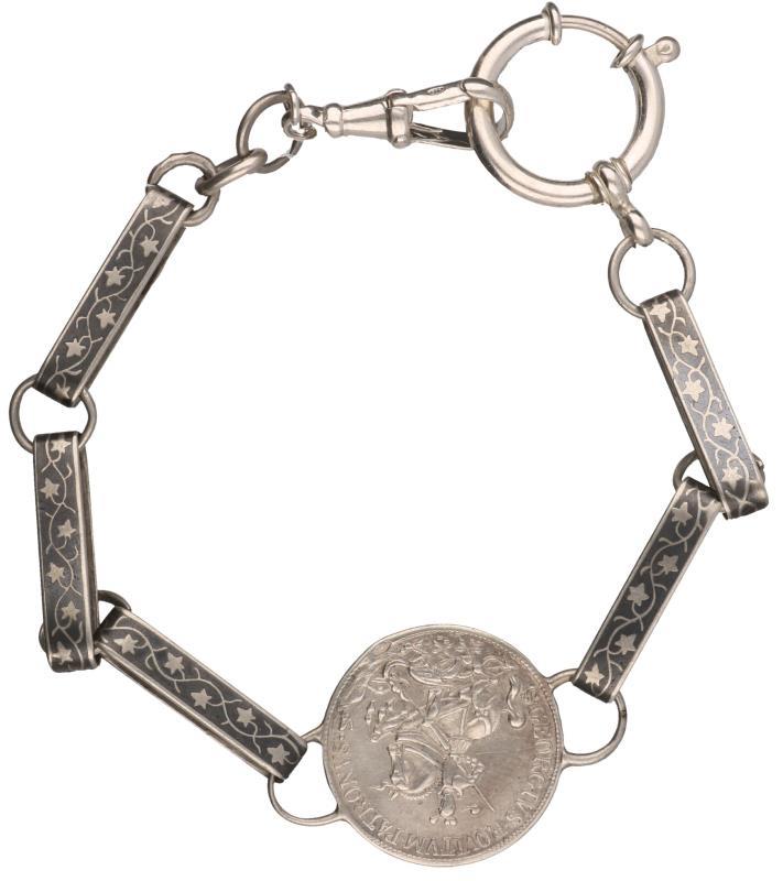 Zakhorloge ketting zilver, nielo - 925/1000.