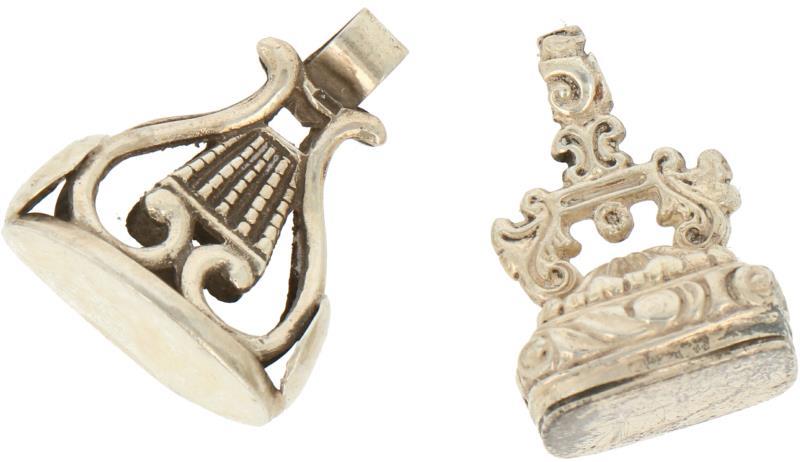 (2) Fob hangers zilver.