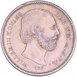 25 Cent Willem III 1889. Prachtig -.