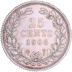 25 Cent Wilhelmina 1906. FDC -.