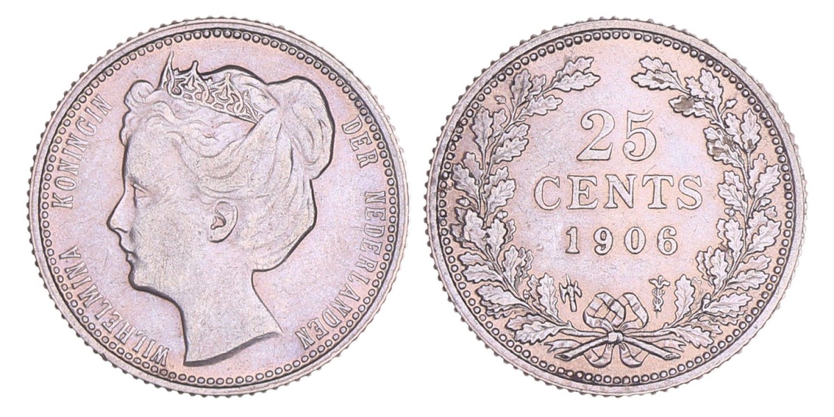 25 Cent Wilhelmina 1906. FDC -.